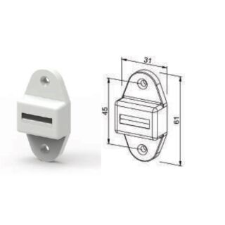 Gurtführung Leitrolle für 23mm Gurt mit Bürsteneinsatz und Haube weiß FachVR8/052