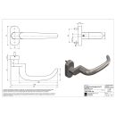ECO FS-OVR III D415 9mm Edelstahl Türdrücker als Paar für Standflügel mit Grund- und Abdeckrosette, ohne Nocken, Feder 4-fach Rastung FachP3360