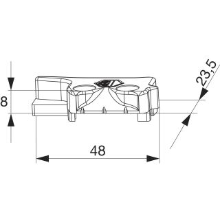 Maco Schließblech Flügelheber 354421 rechts 48m x 14mm SchrankP250/3