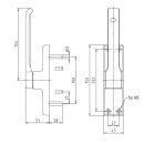 STRENGER Türtreibriegel 805 EV1 Silber, Bolzen Ø 10 x 28mm, Hub 25mm, Gesamtbauhöhe 51mm Links FachP3710