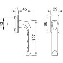 HOPPE Fenstergriff Fensterolive 013/U34 Modell London F1 Silber Raum9R2/15
