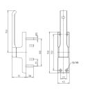 STRENGER WSS Türtreibriegel 805 Silber, Bolzen Ø 10 x 28mm, Hub 25mm, Gesamtbauhöhe 51mm Rechts FachP3835