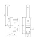STRENGER WSS 825 Türtreibriegel Silberfarbig, PZ abschließbar, Rechts, Bolzen Ø 10 x 28mm , Lochabstand 132mm Hub= 25mm FachP3838