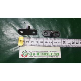 ROTO FENTRO Schliesszapfenplatte gerade schwarz 40 x 15mm Lochabstand 25mm Zapfen Ø 7 x 14mm SchrankP375/1
