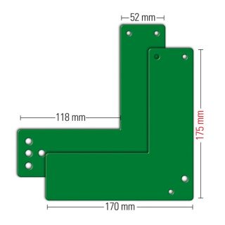 GFS Stahlplatte für EH-Türwächter RAL6029 grün, für Glasrahmen- türen 175mm DIN EN 179/1125 FachP4031