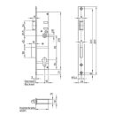 WILKA Rohrrahmenschloss 0453 44/92/8 Flachstulp 24x257...