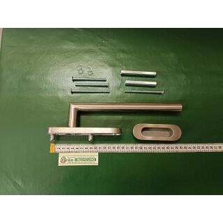 HS Hebel innen mit PZ und Außen Muschel TS 74-92mm 10mm Vierkant, 10mm Nocken, 82mm Lochabstand, links rechts verwendbar