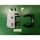 LOCINOX  Gittertorschloss für 40 mm Vierkantrohr, Aluminium RAL7040, HB12/107