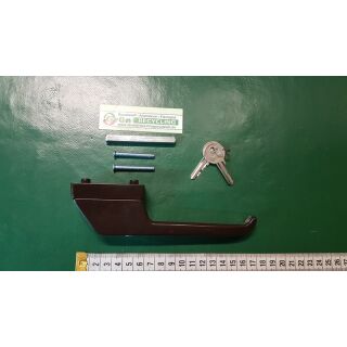 Fenstergriff Fensterolive mit Druckzylinder abschließbar Schließung 0530, Lochabstand 43mm Braun FachX1189