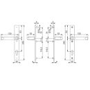 HOPPE Schmalschildgarnitur London 113/2246 F9016 weiss PZ, 92mm Entfernung ,8mm Vierkant, für Türstärke 67-72mm FachVR3/026