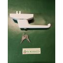 WSS Schlechtendahl Fenstergriff abschließbar Funktion Kipp vor Dreh, Lochabstand 84mm, Schieber länge 24mm, weiß, rechts FachX2653