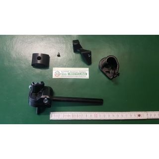 MACO Rasthalter mit Klobel und Anschlagpuffer, Abst. 85-120mm L=140mm Links schwarz