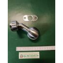 Metalltürknopf Kugelkopf fest Edelstahl matt gekröpft, mit ovaler Rosette 70x33x14mm, Kugelkopf Ø 50mm, 50mm Lochabstand FachX1789