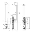 SCHÜCO HS Griff Hebeschiebetürgriff mit PZ, Ral9006 Silber FachX2647