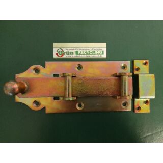 Rollenriegel gerade mit Schlaufe gelb verzinkt mit rundem Griff 180 x 80mm Schlaufe 85 x 25 FachVR1/1007
