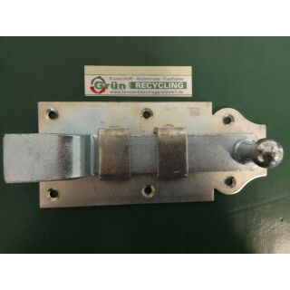 Schlossriegel Türriegel 180 x 80mm gekröpft verzinkt mit rundem Griff ohne Zubehör FachVR1/1011