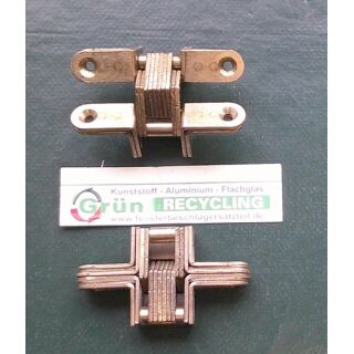 Vici Scharnier Messing Möbelscharnier 65mm breit Lochabstand 53mm - Stulpbreite 12mm RaumX057