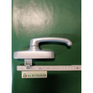 WICONA Alu Fenstergriff mit Fehlbedienungssperre Silber Lochabstand 84mm und 104mm, gegenlaufend HalleH3 + FachX2050