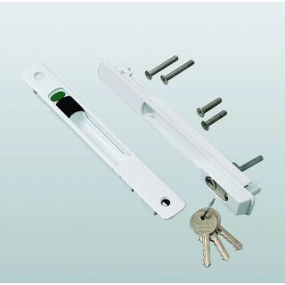 SAVIO Schiebefenster Verschluß mit Zylinder RAL9016 weiß FachX2216