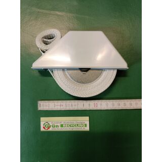 Mini-Halbeinlassgurtwickler Weiß mit Kunststoffabdeckplatte und Gurt 5m länge, 14mm breit, Lochabstand 135mm FachVR8/070
