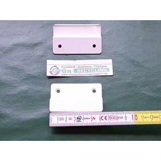 Balkontürgriff Ziehgriff Aluminium in weiß 64 x 40mm Lochabstand 40mm