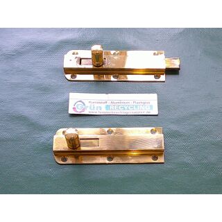 Schlossriegel Schieberiegel Messing poliert flach mit rundem Griff FachVR2/020