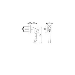 HOPPE Fenstergriff ATLANTA ABSCHLIESSBAR 10/12 27643 RaumX327