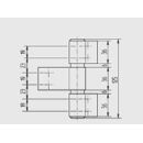 WSS 2D Aluminium Haustürband silber  Türband 120mm 3tlg. mit Zubehör 25mm Drehpunkt, 63mm Achse
