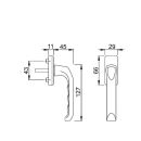 HOPPE Fenstergriff Fensterolive Dreh/Kipp London Weiß 013/U34 Vierkant 7x25mm, Nocken 10mm FachX2437