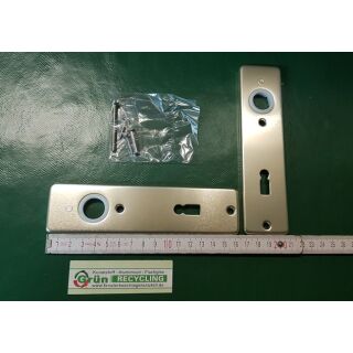 HOPPE Kurschild Paar 202KP, BB, Buntbart ,  F2 Neusilber, Entfernung 72mm, 165 x 42mm