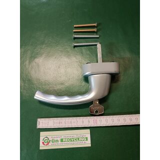 HOPPE Fenstergriff Atlanta absperrbar  mit 1 Schlüssel  H001  0530S/US952 Silber , Vierkant 7x40mm, Nocken 10mm, 42mm Lochabstand,