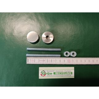 Edelstahl Befetigung einseitig M8 Endkappe 24x4mm mit Innengewinde Ø 30x10mm 1 Paar FachX2456