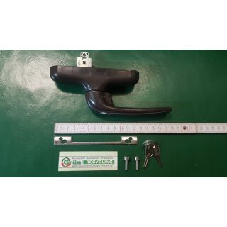 GIESSE Fenstergriff Getriebegriff Braun abschließbar Lochabstand 92mm 104mm 98mm Chic Futrura FachX2486