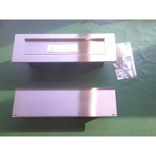 Briefeinwurfset mit Schacht & Innenklappe , Edelstahl fein matt 290 x 90x70 mm 0383808000716204 RaumX587