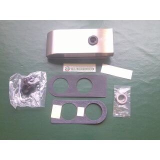 HERMAT Glastür-Schlosskasten 6141 MAGNETIC OL - Bari ohne Lochung inkl. Schließblech - Magneteinsatz Oberfl. 60 (Edelstahl matt) RaumX599