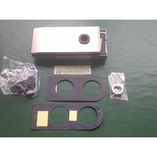 HERMAT Glastür-Schlosskasten 6141 MAGNETIC OL - Bari ohne Lochung inkl. Schließblech - Magneteinsatz Oberfl. 60 (Edelstahl matt) RaumX603