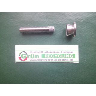 HERMAT Loser Befestigungssatz für Stoßgriffe mit 25 mm Durchmesser - Mit eingeklebtem Gewindestift M8 x 45 mm SchrankP109/4
