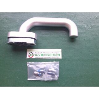 Metalltürdrücker ALU silber elox. F 01 FS OVR III D116 - 9mm Vierkant - Grund und Abdeckrosette RaumX691