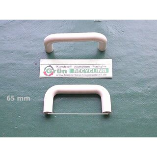 Kunststoff Griff - Ziehgriff Lochabstand 65mm - Reinweiß F99 SchrankP091/3 + PaletteH3