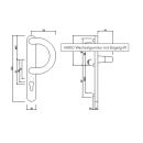 Hermo Schmalrahmen Wechselgarnitur Bügelgriff Vario ALU silber elox F01 PZ 245x35mm 92/8 mm VKW5/022