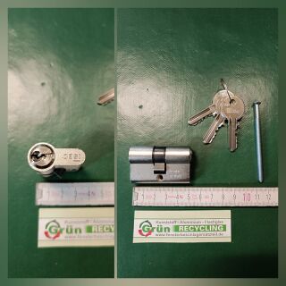 ISEO Doppelzylinder F5 25 25 4-stifftig Messing matt vernickelt, Länge 25/25mm mit 3 Schlüssel FachX1254