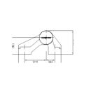 SCHÜCO Türband 2tlg 36/66 EV1 Silber Achsmaß: 36 mm, Abstand Bohrungen: 66 mm, Teilung: 47 / 19 mm (Flügelseite / Blendrahmenseite) FachX1635