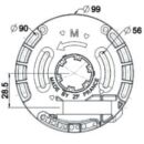 Schneckengetriebe 5 Abschaltbare Winde, 25:1, 7mm Sechskant m. Endanschl. Maß 105mm Durchm., 22mm Breite FachVR8/073