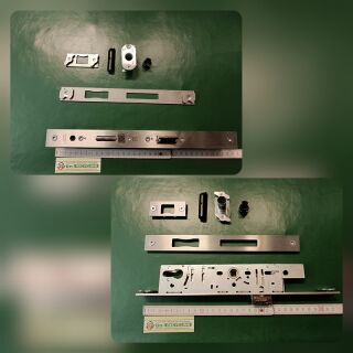 SCHÜCO RF Panikschloss 1830 B DIN LS 35mm Dorn, 92mm Entfernung, 9mm Vierkant F320x28 Reparatur-SET Nachfolge zu 211459 211717
