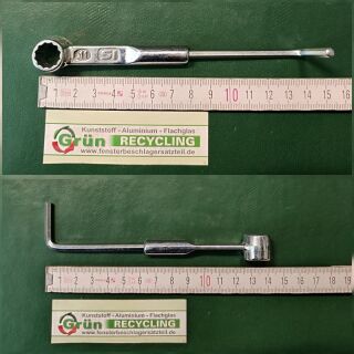 SIEGENIA Stellschlüssel Länge 140mm, Innensechskant 4mm, Ringschlüssel 11mm SW4/SW11 SchrankP377/4