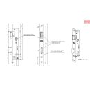 BEVER Rohrrahmenschloss 1103 24/92/8 Flachstulp 24x245 Käntig Falle und Riegel 5mm vorstehend VKW1/15