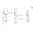 BEVER Rohrrahmenschloss 1103 30/92/8 Flachstulp 24x245 Käntig Falle und Riegel 5mm vorstehend VKW1/195