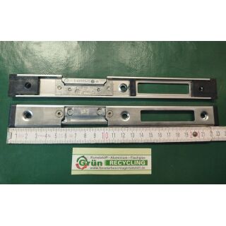 GU Schließblech Haustürschließblech U-Profil 24 x 6mm, mitte Falle 146mm, Länge 216mm mit Austauschstück, Nutlage 12mm mit Endstücke, Rechts FachX2775