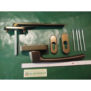 ROTO Line PSK Patio Z Griffgarnitur Balkontür Rosettengarnitur, PZ, Griff Außen flach für Rolladen R053 Mittelbronze FachVR3/022