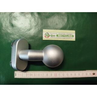 Alu Kugelknopf Ø 50mm gekröpft fest auf ovaler Rosette Alu F1 Silber FachVR3/027